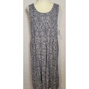 Croft & Barrow Sleeveless Dress Size XL NEW Womens Geometric Long Floral 1207